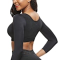 Miniatyrbillede 2 af 2: Kvinder Shapewear Toppe 3/4 Ærme Arm Shaper Front Lukning Kompres