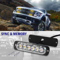 Miniatyrbilde 2 av 4: Bil lastebil 6LED strobe lys plast 6LED 12-36V ultra-tynn karosseri sidevarsellys strobe lys, gul + hvit，1 pakke