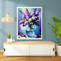 Miniatyrbild 3 av 4: Blomster Diamantkonst Kit för Vuxna - 5D Vas Diamantkonst Kit, DIY Blommig Ädelsten Konst DIY Hantverk Kit Hem Väggdekor Gåvor 30x40 cm