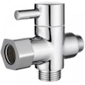Miniatyrbilde 1 av 5: 3-veis ventil Solid Messing 3/8\"-12/17 T-adapter Diverterventil for Wc Toalett,