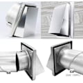 Miniatyrbild 3 av 5: 150 mm Rostfritt Stål Ventilationsgaller - Väderbeständigt med Backventil - Perfekt för Torktumlare, Köksfläktar, Ventilation, Avgasrör