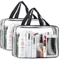 Miniatyrbillede 3 af 4: 2-delt stort klart makeup kosmetik organiserings taske, plastik tote tasker, vandtæt transparent håndtaske pung