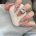 Miniatyrbild 3 av 5: 10 st hjärtformade metalllegering strass nageljuveler färgglada 3d nagelkonst berlocker