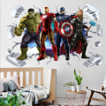 Miniatyrbild 5 av 5: 3D Avengers väggdekal Marvel superhjälte tapet för rumsdekoration