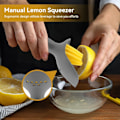 Miniatyrbillede 2 af 5: Citronpresser, manuel citruspresser med frøfilter til appelsiner, citroner, citrusfrugter
