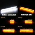 Miniatyrbilde 5 av 5: 1 par sekvensiell flytende LED-stripe for bilhovedlys DRL dagslys L