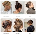 Pikkukuva 3 / 5: 2 settiä, 12 kappaletta 6 värissä, 10,4 cm suuret suorakulmaiset hiusklipsit, mattapintaiset kukka-hiusklipsit, sopivat naisille, joilla on ohuet, paksut ja kiharat hiukset