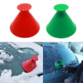 Miniatyrbilde 1 av 5: Isskrapere for bil frontrute, 2 stk magiske bil isskraper, snøskrape for bil, 2 i 1 multifunksjonell kjegleformet, rød og grønn 14*11cm