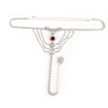Miniatyrbild 1 av 4: Boho Rhinestone Underkläder Silver Chain Crystal Trosa Bikini G-string Kroppssmycken Tillbehör För Kvinnor Och Flickor