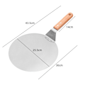 Miniatyrbilde 2 av 5: Rustfri pizzaskuffe med treskaft, pizzaskuffe for pizzastein, brødskive, kakeskuffe, pizzaskuffe
