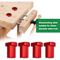 Miniatyrbilde 3 av 5: 4 stk. Bordklemmer for trearbeid, Bordstoppere for trearbeid i rustfritt stål, Arbeidsbenker for trearbeid med hundehull, for å feste arbeidsstykker