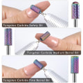 Miniatyrbild 5 av 5: 10 st nagelborr set under nagel rengöringsverktyg nagelkonst slipmaskin professionell elektrisk nagelfil stål manikyrborr bärbar akryl volfram stål, silver