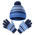 Miniatyrbilde 2 av 4: Barne vinterlue skjerf hansker sett - Varm varm strikket lue ball cap rund gave
