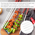 Miniatyrbillede 5 af 5: 10 stk. grillspyd, rustfri stålspyd, flade metalspyd, genanvendeligt grilltilbehør, til grillfester (40 cm)