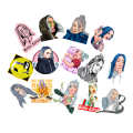 Miniatyrbilde 3 av 5: Sanger Billie Eilish bærbar klistremerke, popmusikk superstjerne doodle klistremerke for fans