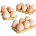 Miniatyrbilde 4 av 5: Sett med 3 Mini Eggbrett i Bambus for 18 Egg, 3 Små Egghyller, Premium Rustikk Egg Holder i Tre for Avvikende Egg, Kan Brukes i Kjøleskap