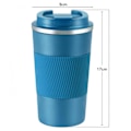 Miniatyrbild 2 av 5: Isolerad Mugg Kaffe Te Kopp för Resan Dubbelväggig Rostfri Stål Resemugg Varm Kall (Blå, 510ml)