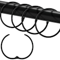 Miniatyrbillede 1 af 5: 24 Pakke 50mm Bruseforhængsringe i Rustfrit Stål Rundt Design Passer til Gardiner og Brusestænger Metal Bruseforhængsringe Sort