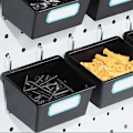 Miniatyrbild 2 av 5: Set med 10 pegboard-lådor med krokar, för organisering av tillbehör, svart