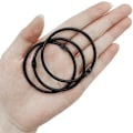 Miniatyrbillede 5 af 5: 24 Pakke 50mm Bruseforhængsringe i Rustfrit Stål Rundt Design Passer til Gardiner og Brusestænger Metal Bruseforhængsringe Sort
