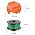 Pikkukuva 2 / 5: 4 vihreän linjakelan sarja Black & Decker GL7033 GL8033 GL9035 A6482 ruohonleikkuriin (4 linjakelaa + 1 kelan kansi)