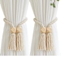 Pikkukuva 1 / 5: Pakkauksia Magneettiset Verhonpidikkeet Käsin Kudotut Puuvillaiset Verhonauhat Verhopidikkeet Verhonpidikkeet Verhoille (Beige, 2)