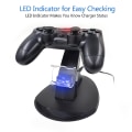 Miniatyrbillede 2 af 5: Opladningsstation til PS4 - Oplader til håndkontrol / Playstation Kontrol Sort