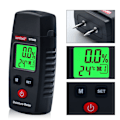 Miniatyrbild 5 av 5: Fuktmätare, LCD-display Fuktdetektor med Grön Bakgrundsbelysning, Stift med 5 Lägen, Mögeldetektor för Trä och Byggmaterial (Batteri Ingår Ej)