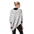 Miniatyrbild 3 av 3: Färgglad geometrisk ponchofransad fåll Batwing Blus Stickning Cape med tofs för dam