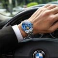 Miniatyrbild 3 av 3: Mekanisk watch för män Vattentät watch Multi Dial Display Luminous Silver