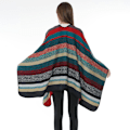Miniatyrbild 2 av 2: Varm Sjal Scarf Öppen Front Poncho Vinterkofta för Dam