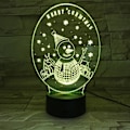 Miniatyrbild 1 av 2: Jul 3D Liten Nattlampa Väckarklocka Bas Färgglad LED-ljus Snögubbe
