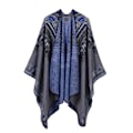 Miniatyrbild 1 av 3: Kashmir poncho förtjockad sjal wrap abstrakt design för kvinnor