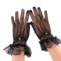 Miniatyrbild 1 av 2: Fringe Handskar Cosplay Wedding Fishnet Retro Korta Handskar Svart