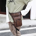 Miniatyrbild 2 av 2: Läder benväska för män Drop midjeväska, lår Fanny Pack för resor utomhus ridning
