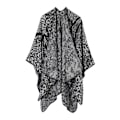 Miniatyrbild 1 av 2: Print Tjock Sjal Scarf Öppen Front Poncho Vinterkofta för Dam