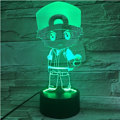 Miniatyrbild 1 av 2: Ash Ketchum 3D LED Nattljus Sovrumsbordslampa Färgbyte
