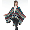 Miniatyrbild 1 av 2: Varm Sjal Scarf Öppen Front Poncho Vinterkofta för Dam