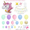 Miniatyrbild 2 av 4: Unicorn Födelsedagsballonger Arch Garland Kit Latex Ballong Set Party Dekoration