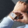 Miniatyrbild 2 av 2: Kvartsklocka fyrkantig watch Vit watch i rostfritt stål, vattentät
