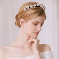Miniatyrbild 4 av 5: Vintage Flower Wedding Crown Crystal Tiara eleganta smycken