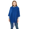 Miniatyrbild 2 av 4: Blå Pullover Hoodie Cape med tofs Loose Thicken Poncho for Lady
