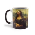 Miniatyrbild 1 av 5: Mona Lisa färgskiftande mugg Keramisk kaffemugg Thermal tekopp Nyhetspresent