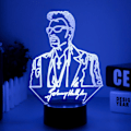 Miniatyrbild 2 av 3: Johnny Hallyday 3D LED Nattljus Sovrumsbordslampa Färgbyte
