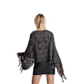 Miniatyrbild 3 av 3: Fringed Hem Poncho Elegant Pullover Wrap med tofs Sweater Coat för höstens vintersemester