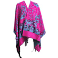 Miniatyrbild 1 av 2: Pashmina Scarf Warm Shawl Wrap Open Front Poncho med tofs för Lady Etnisk stil