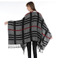 Miniatyrbild 2 av 2: Höst Vinter Pläd Sjal Wrap Varm Pashmina Cardigant Poncho med Tofs för Dam