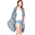 Miniatyrbild 4 av 5: Spring Summer Poncho Kaftan Sjal med Tofs Öppen Front Cardigant för Dam