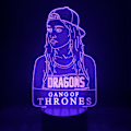 Miniatyrbild 2 av 2: Daenerys Targaryen 3D LED Nattljus Sovrumsbordslampa Game of Thrones