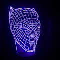 Miniatyrbild 1 av 2: Färgglada Smart Touch Gradient Black Panther Head Led Ornament
